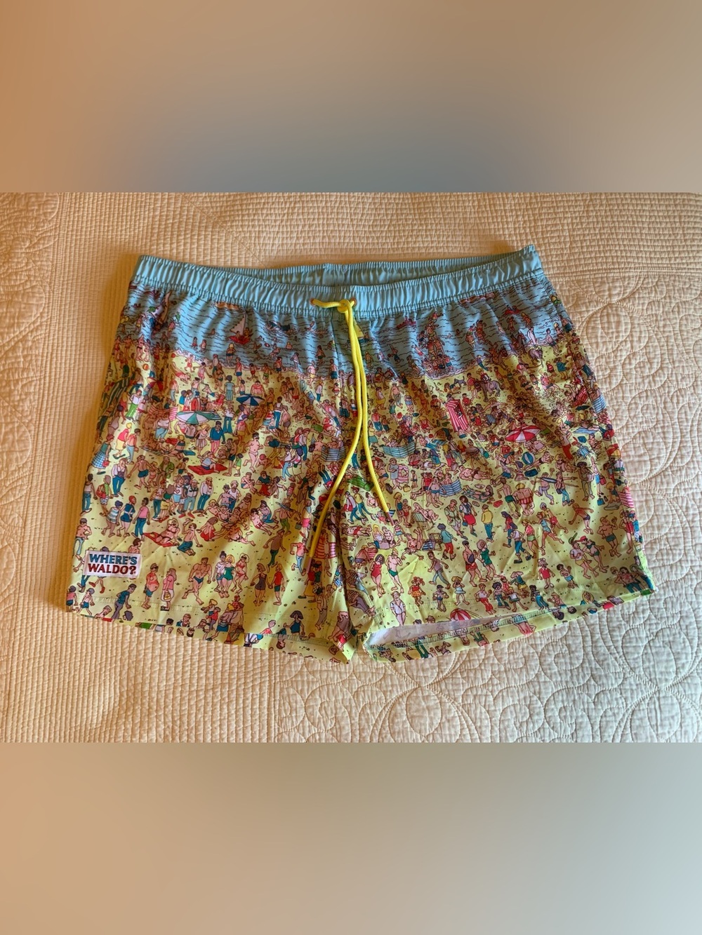 Where's Waldo? "Day at the Beach" swim trunks